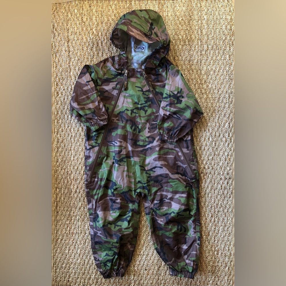 COPY - Tuffo Muddy Buddy rain suit, camo pattern, 3T